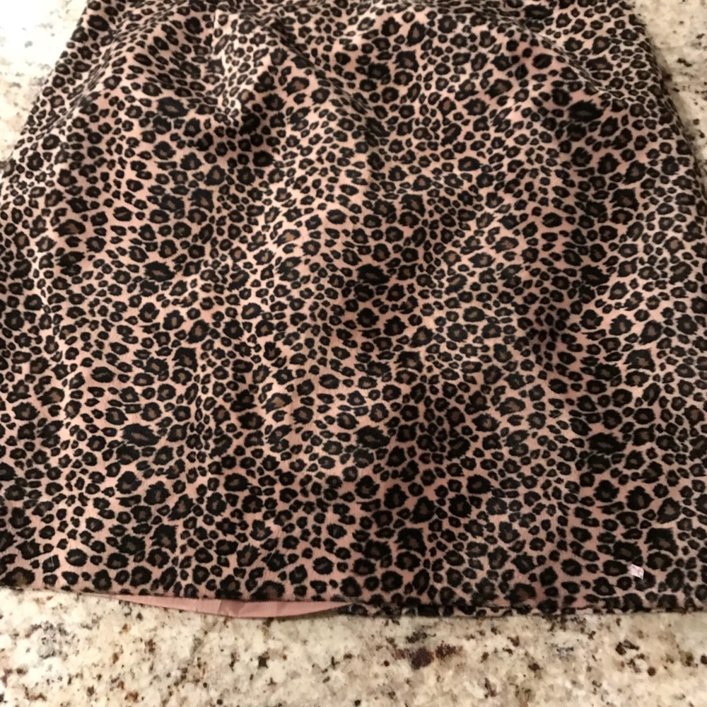 VINTAGE LINED LEOPARD MINI SKIRT